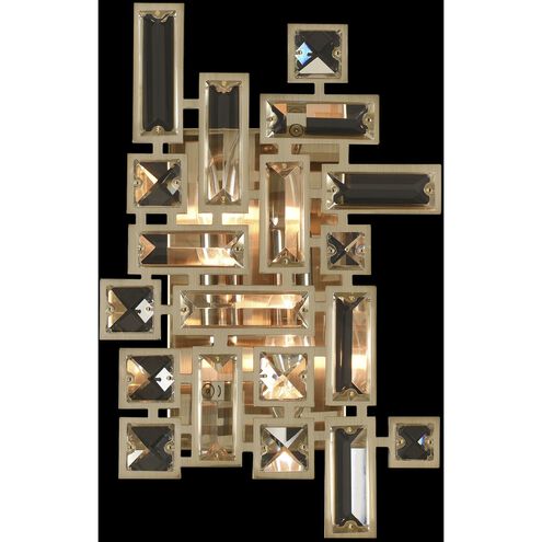 Vermeer Wall Sconce Wall Light in Firenze Clear, Brushed Champagne