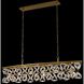 Triangulo Island Light Linear Pendant Ceiling Light in True Brass