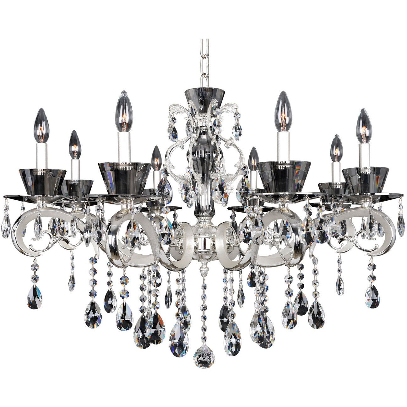 Locatelli 8 Light 35 inch Two Tone Silver Chandelier Ceiling Light in Firenze Clear