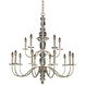 Bolivar 15 Light 38 inch Champagne Gold Chandelier Ceiling Light in Firenze Clear