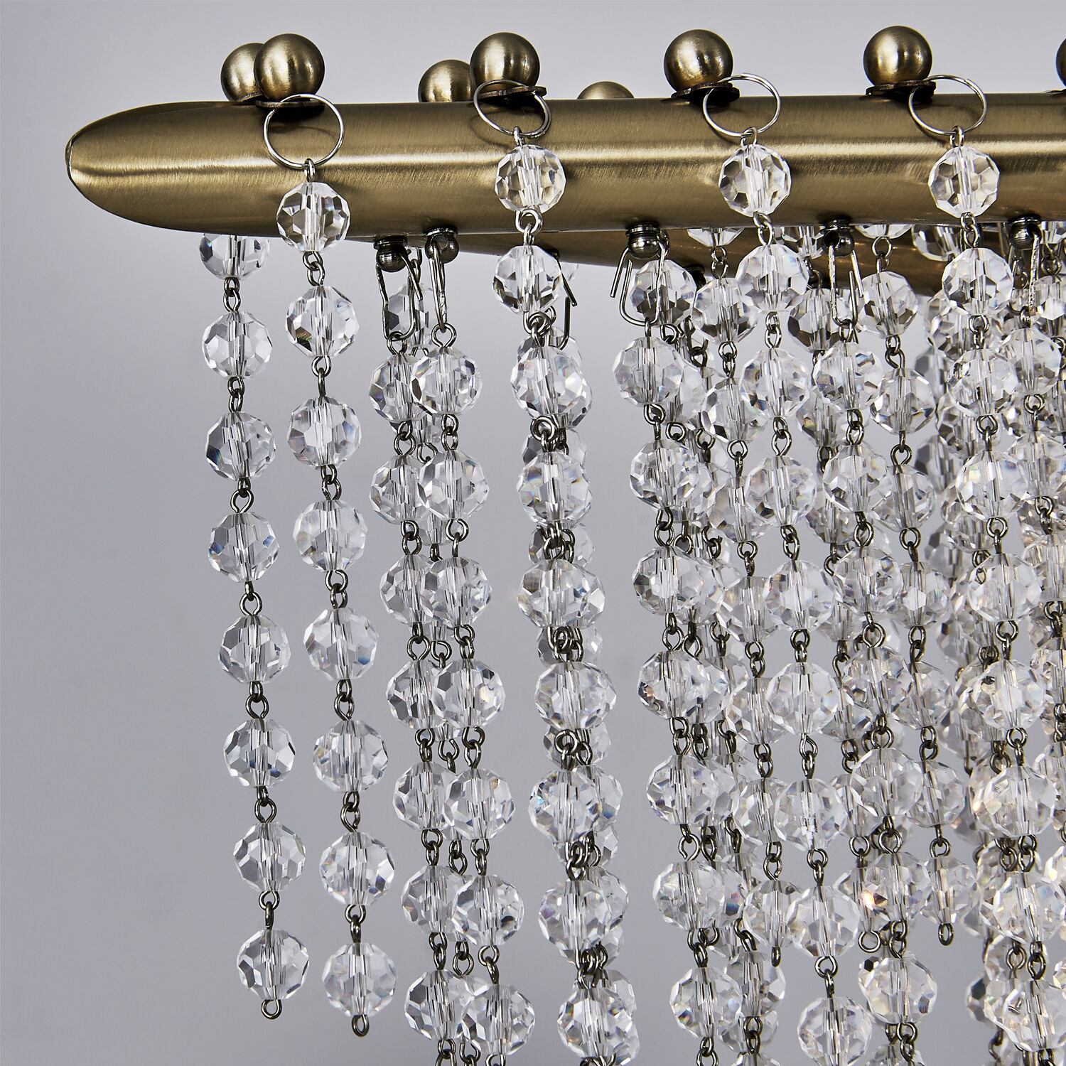 Farfalle 9 Light 9 inch Brushed Champagne Gold Linear Pendant Ceiling Light