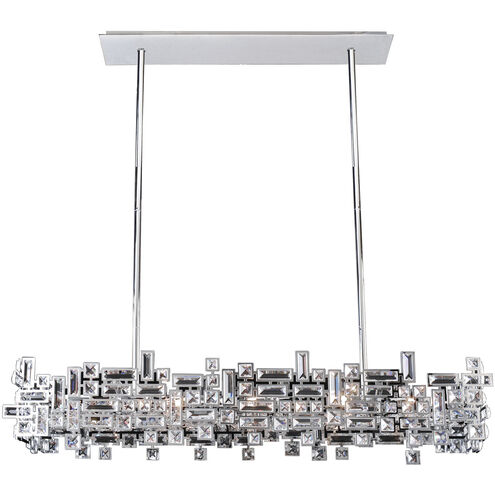 Vermeer Island Light Ceiling Light in Chrome, Firenze Clear