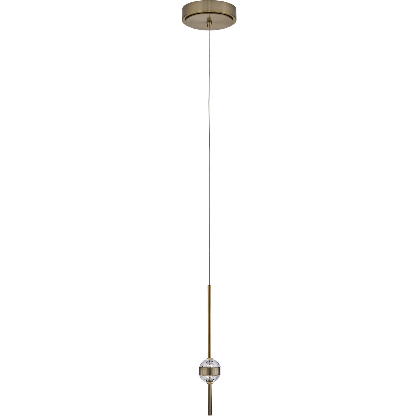 Goccia LED 6.25 inch Winter Brass Mini Pendant Ceiling Light