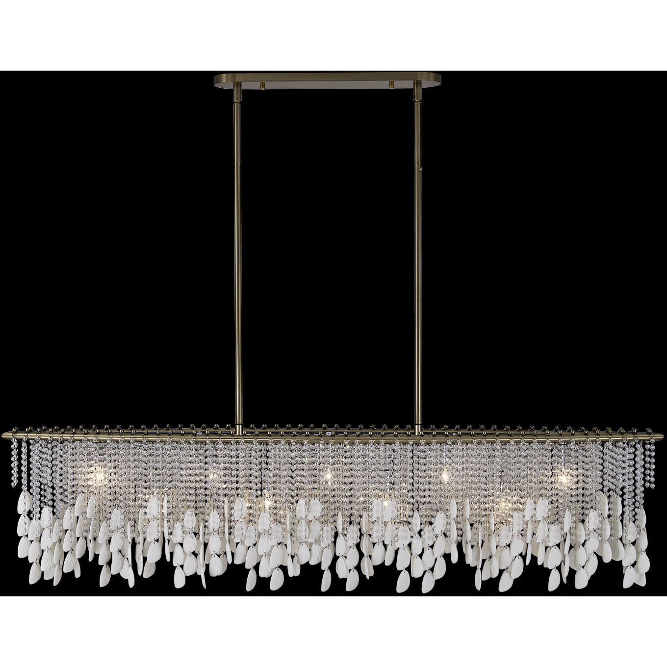 Farfalle 9 Light 9 inch Brushed Champagne Gold Linear Pendant Ceiling Light