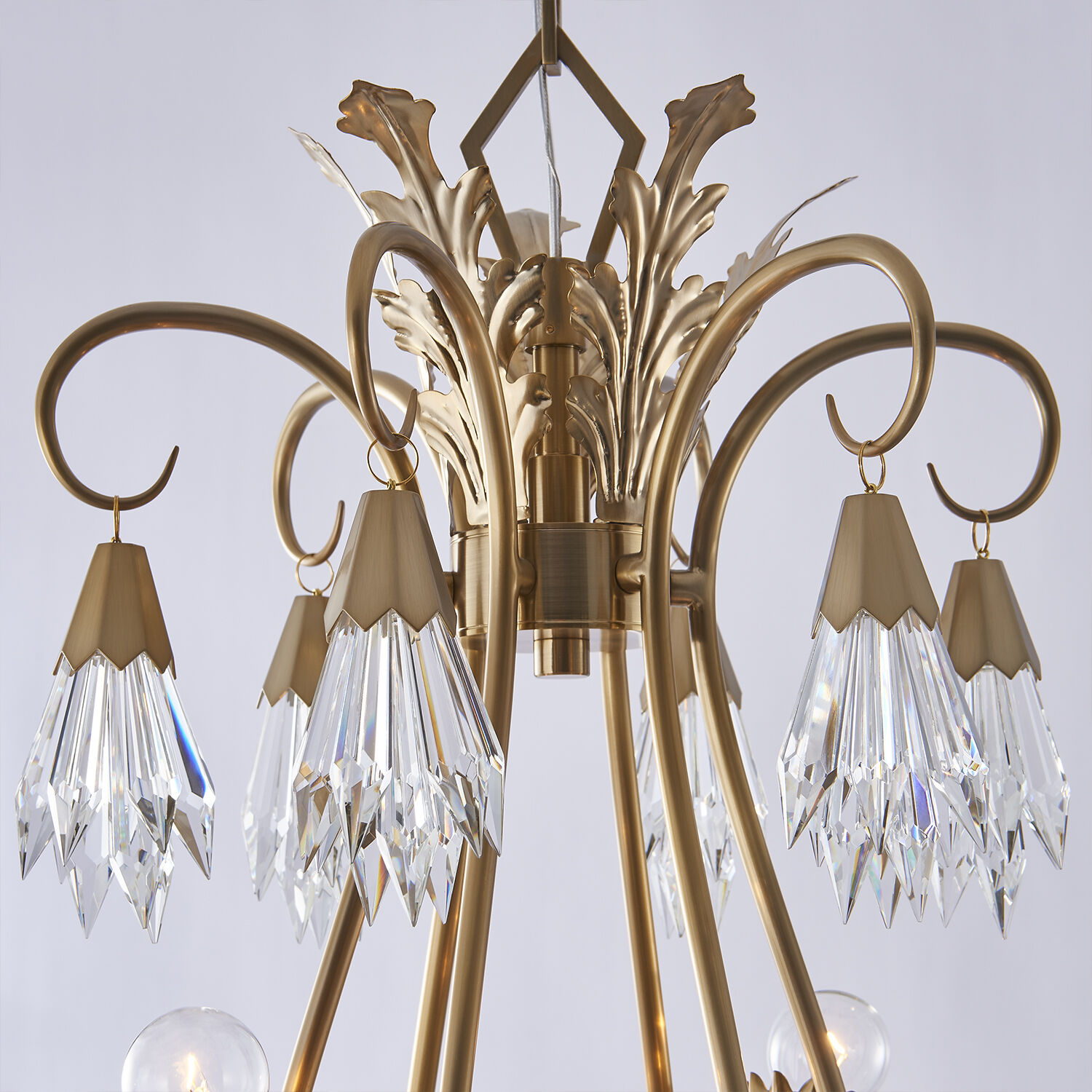 Tulipani 6 Light 28 inch Winter Brass Chandelier Ceiling Light