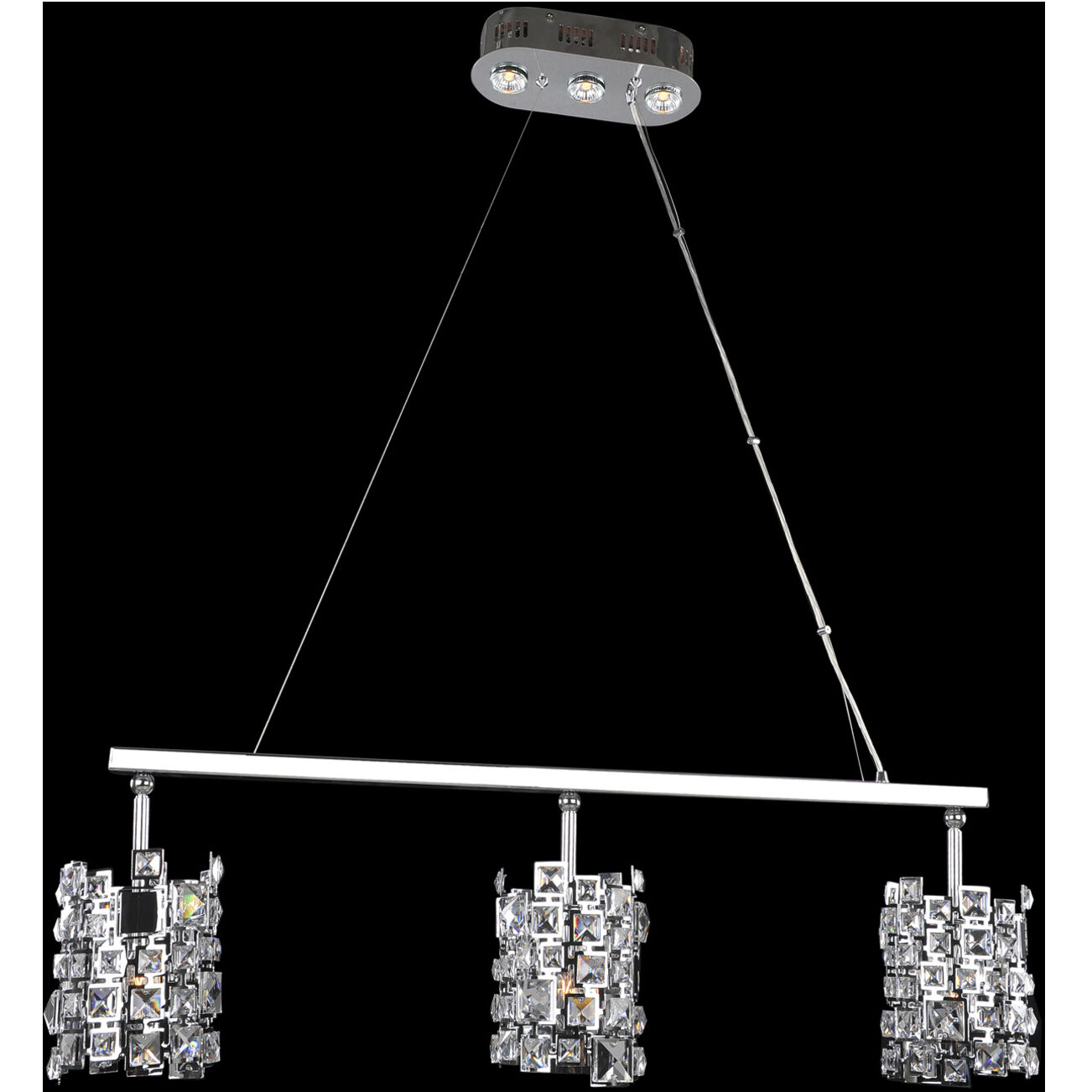 Dolo 3 Light 42 inch Chrome Island Light Ceiling Light