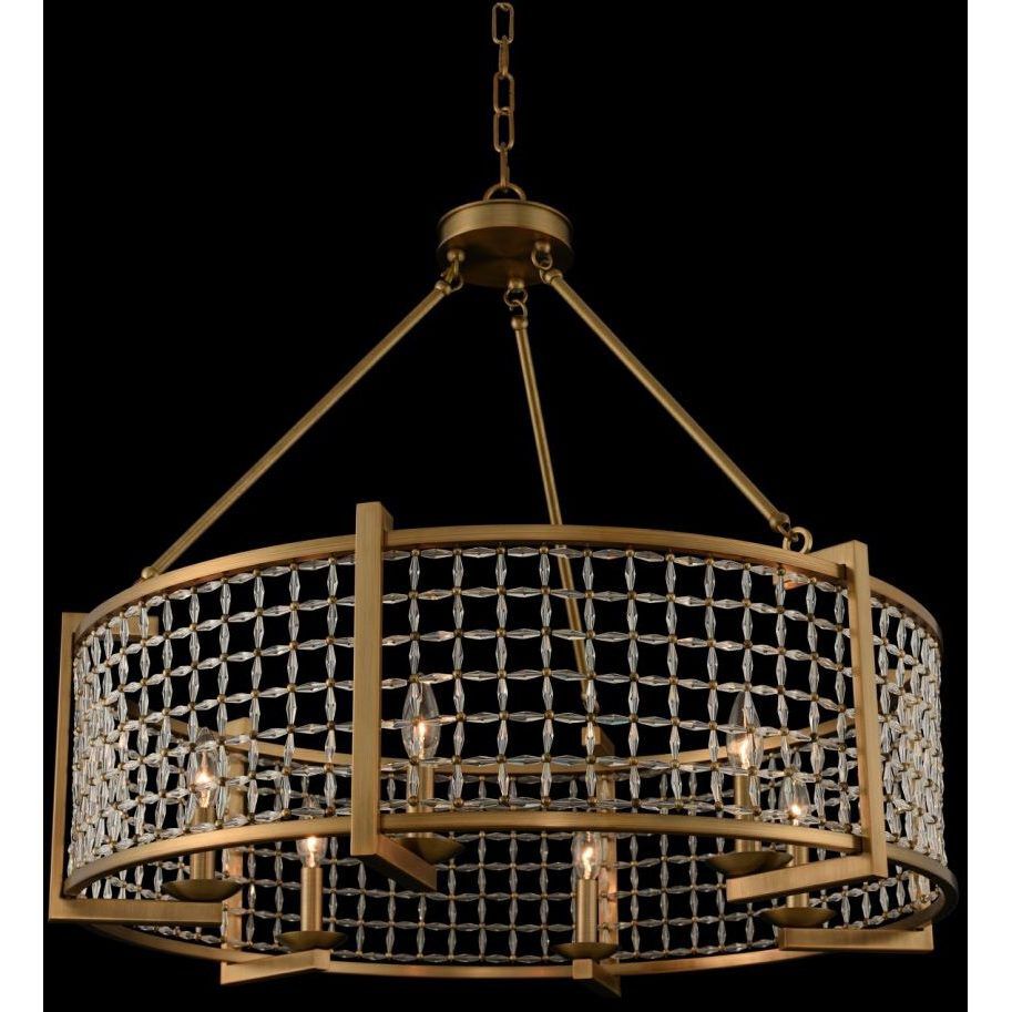 Verona 6 Light 32 inch Brushed Pearlized Brass Pendant Ceiling Light