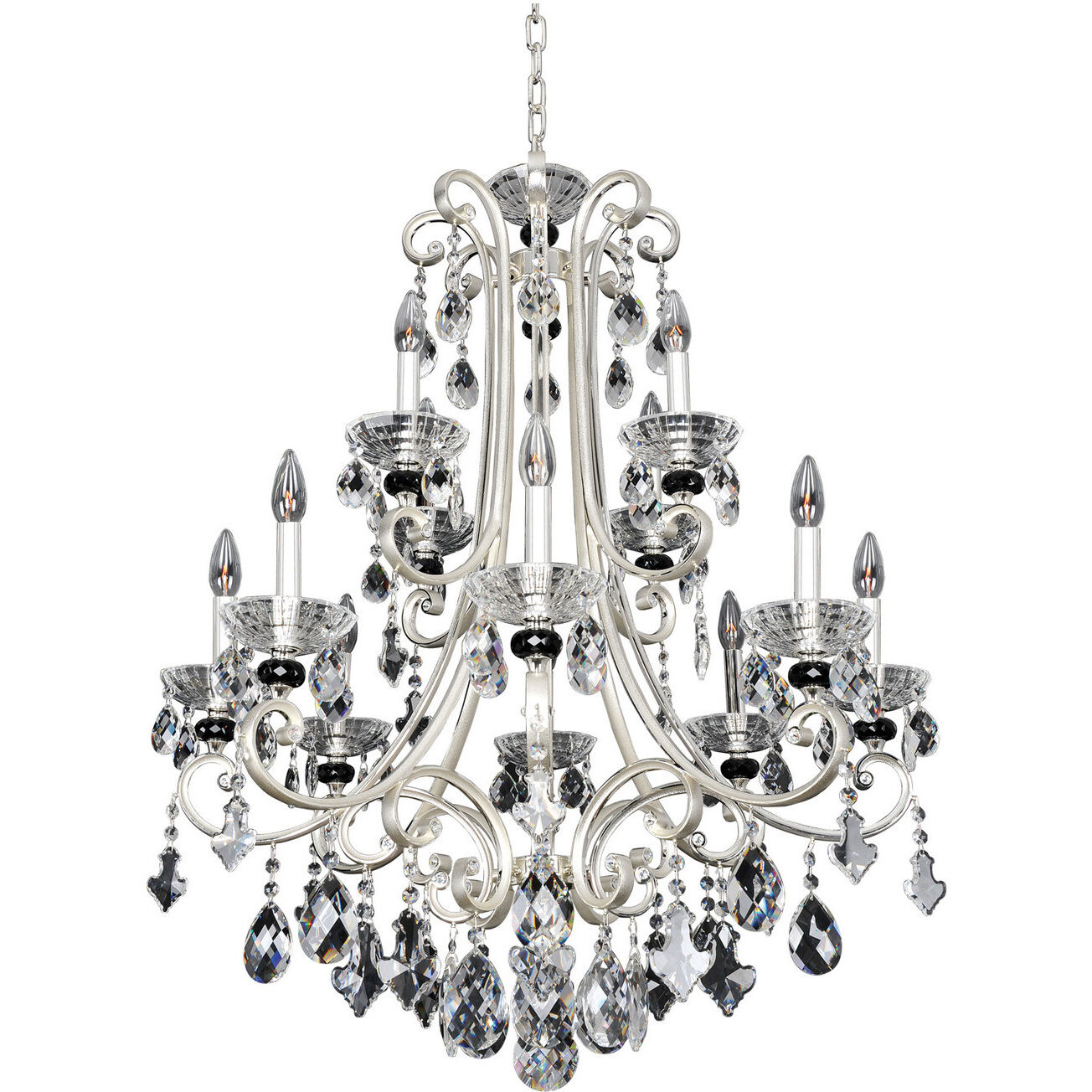 Bedetti 12 Light 32 inch Two Tone Silver Chandelier Ceiling Light