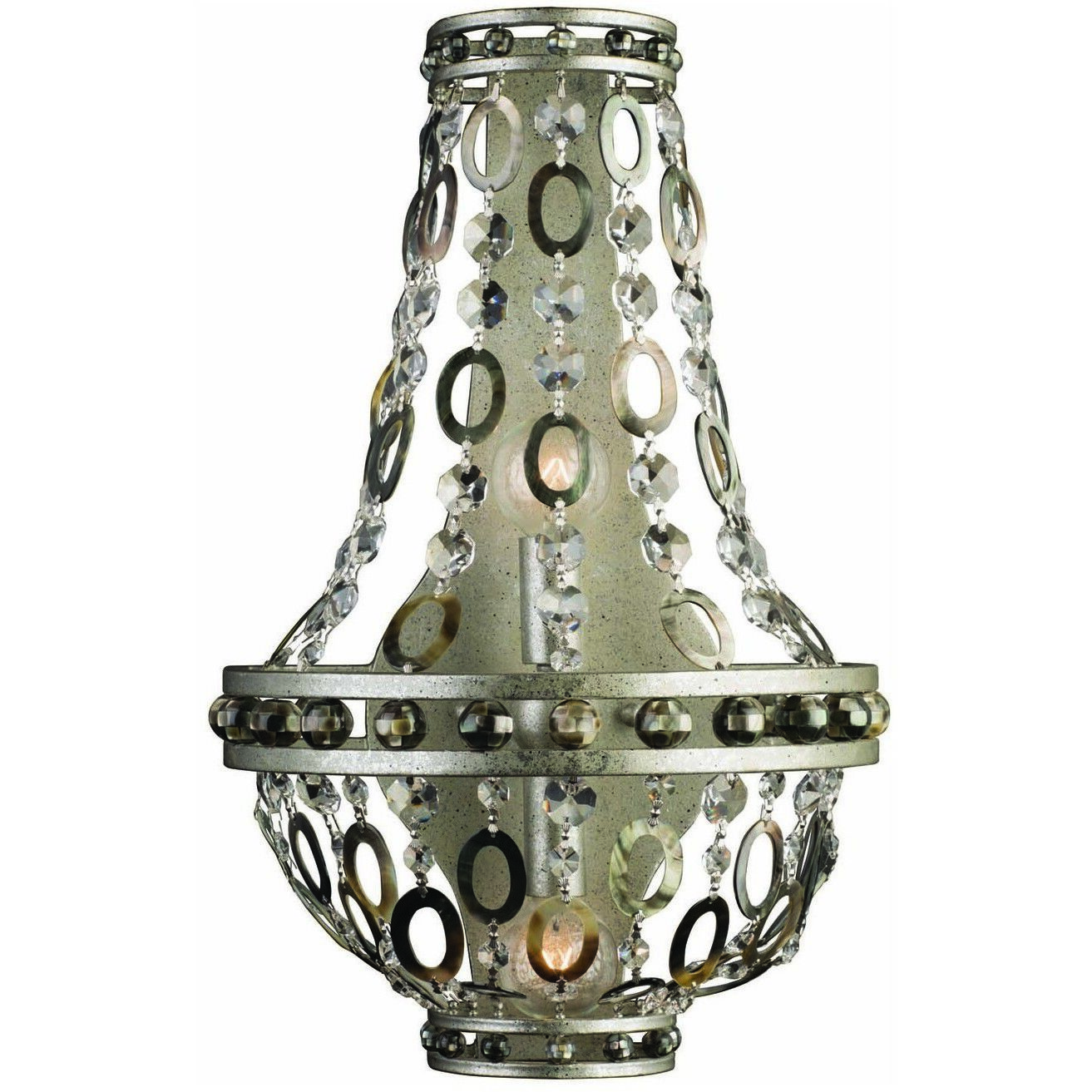 Lucia 2 Light 11 inch Vintage Silver Leaf Wall Sconce Wall Light