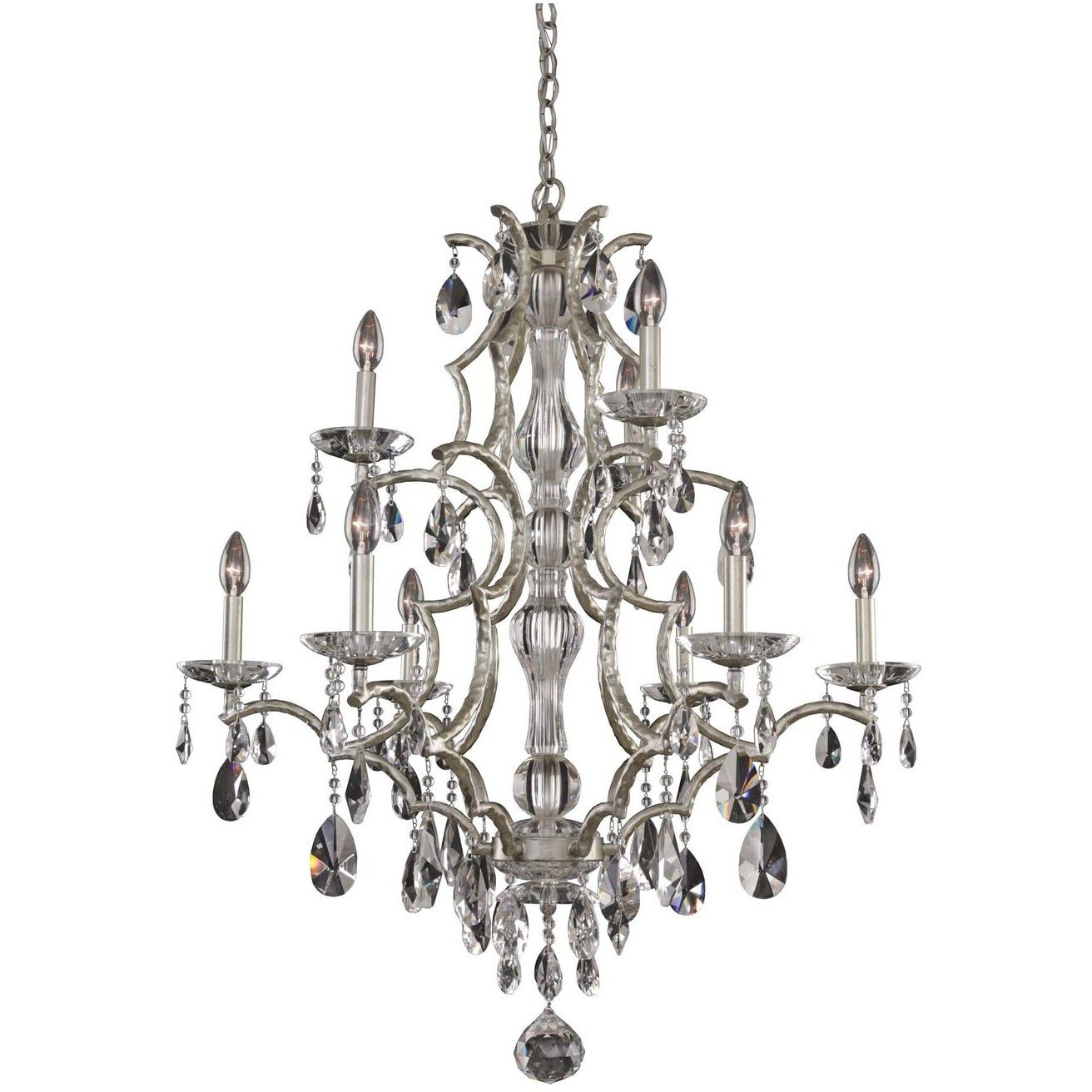 Shorecrest 9 Light 34 inch Sliver Dollar Chandelier Ceiling Light