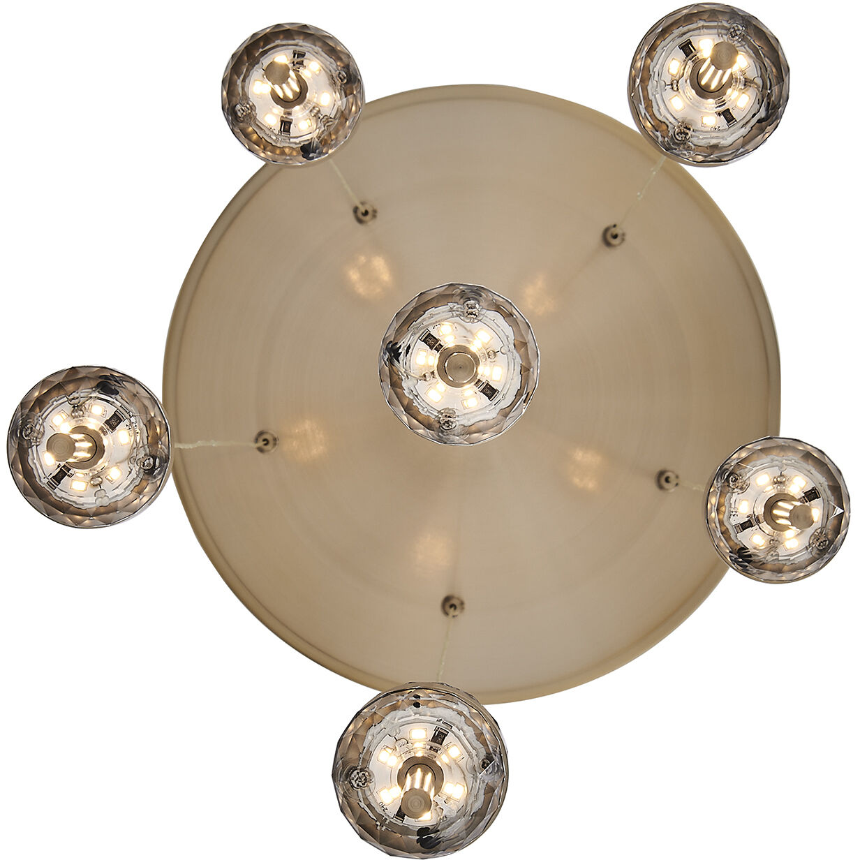Goccia LED 16.25 inch Winter Brass Chandelier Ceiling Light