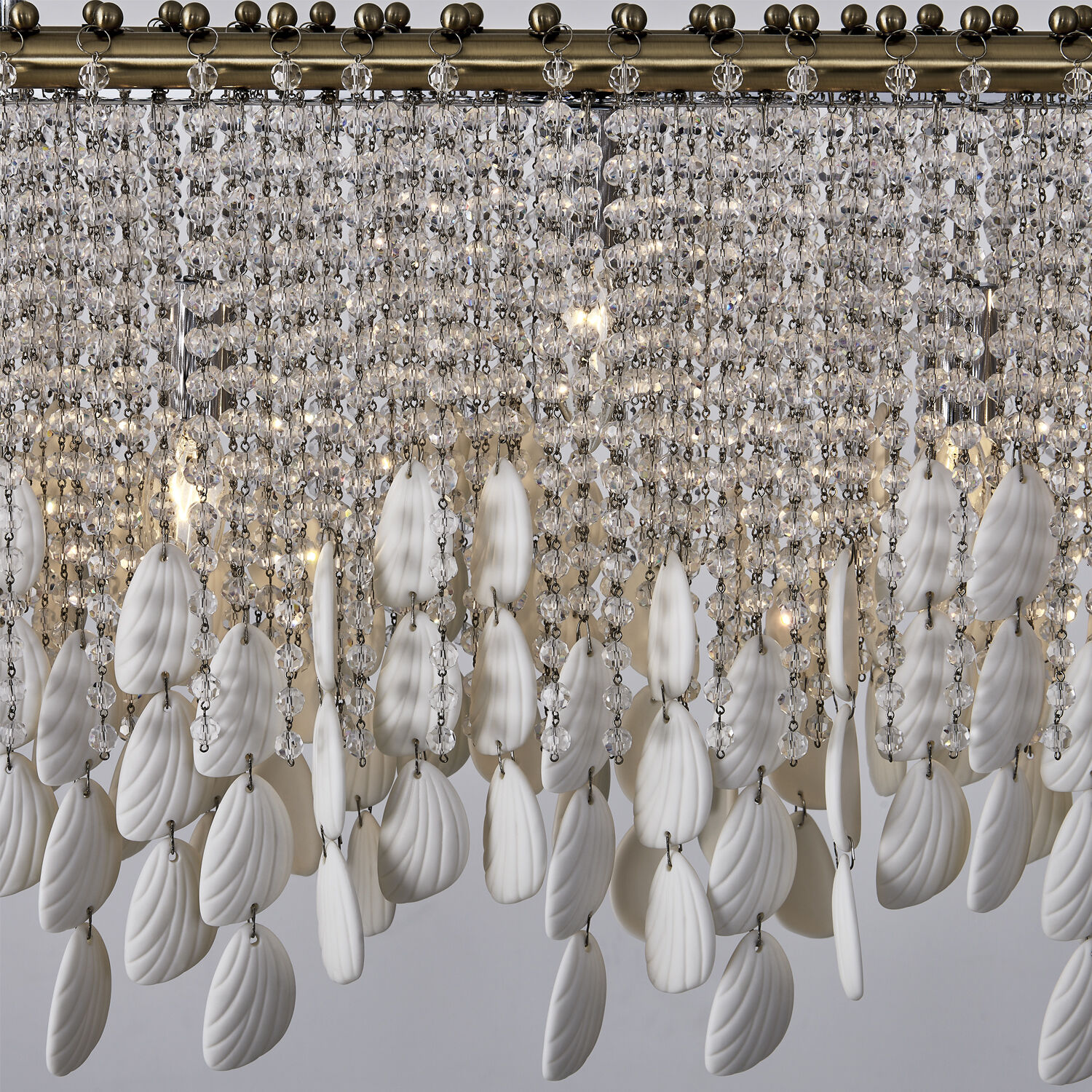 Farfalle 9 Light 9 inch Brushed Champagne Gold Linear Pendant Ceiling Light