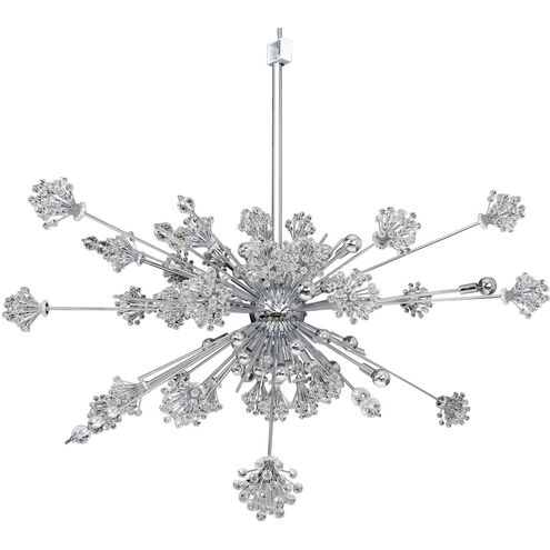 Constellation 46 Light 60 inch Chrome Pendant Ceiling Light in Firenze Clear