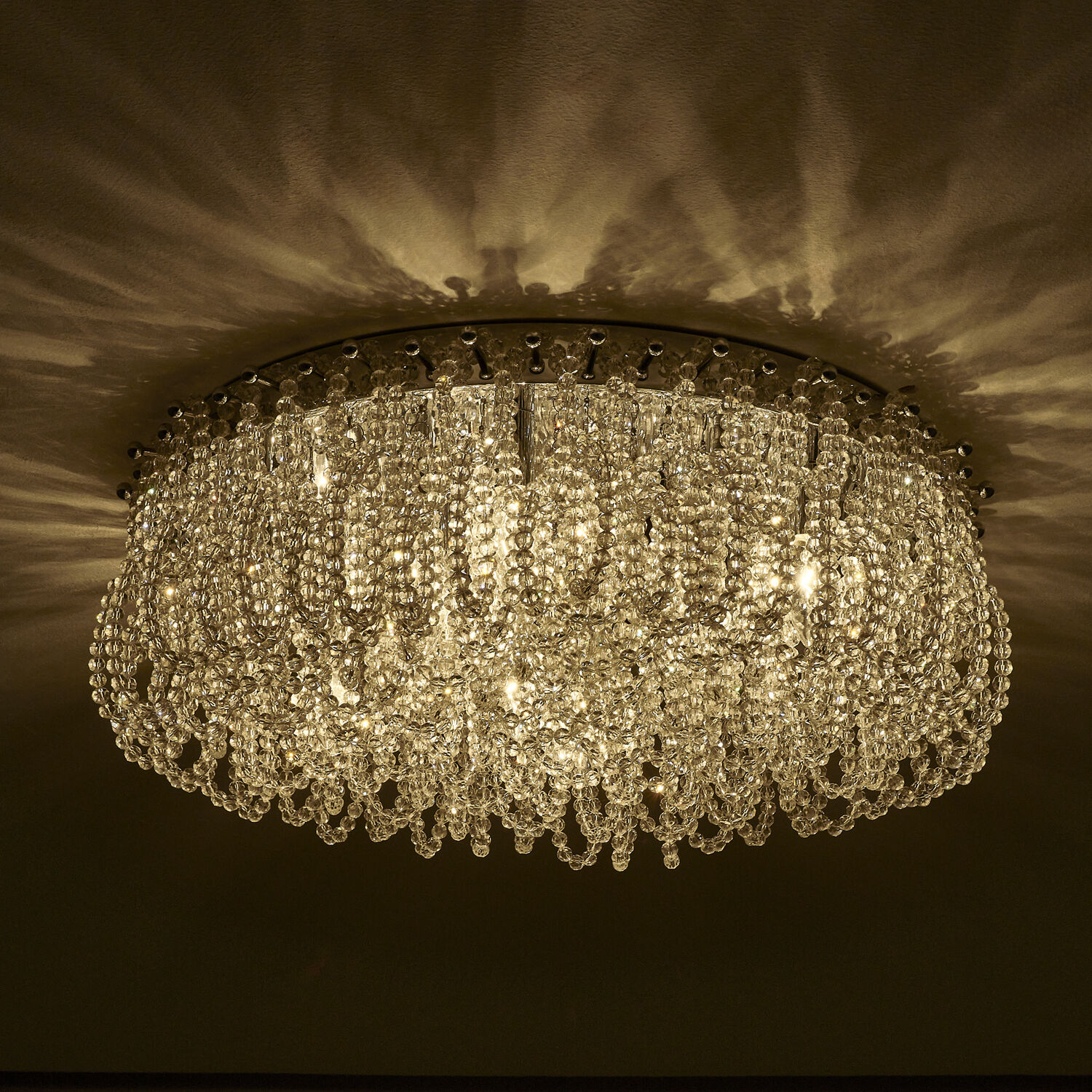 Loop 9 Light 24 inch Polished Chrome Flush Mount Ceiling Light