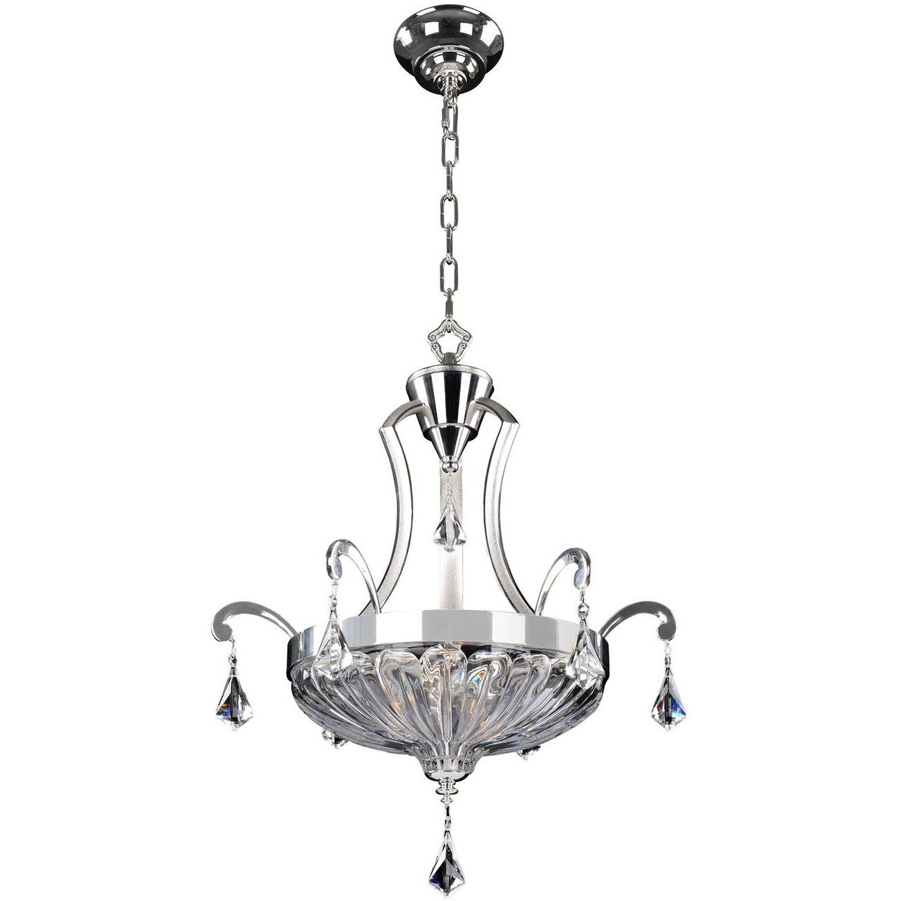 Orecchini 3 Light 19 inch Two Tone Silver Pendant Ceiling Light