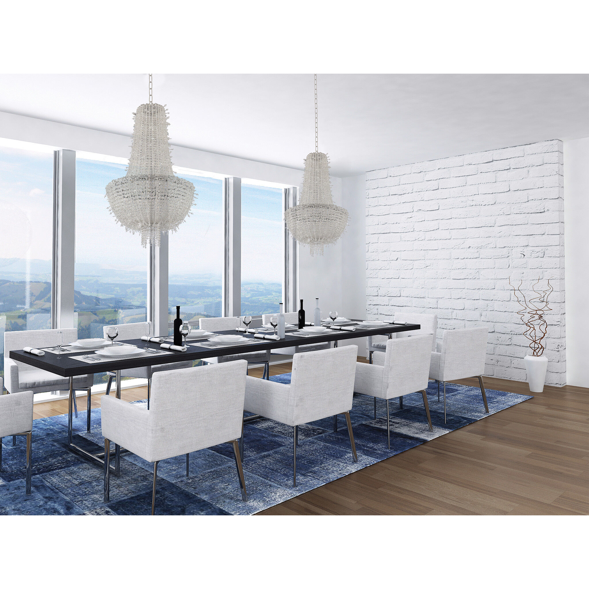 Lina Island Pendant Ceiling Light in Chrome