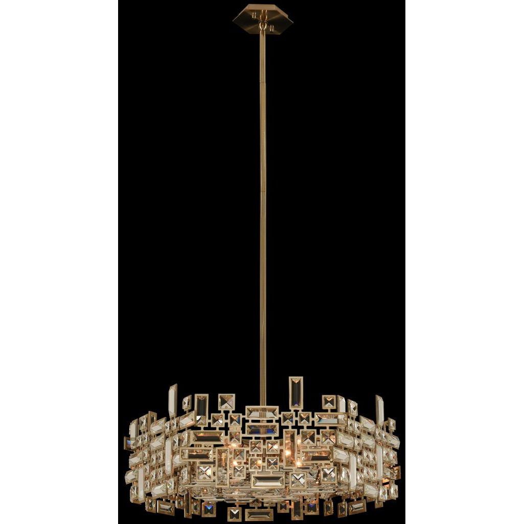 Vermeer 6 Light 24 inch Brushed Champagne Gold Pendant Ceiling Light in Firenze Clear