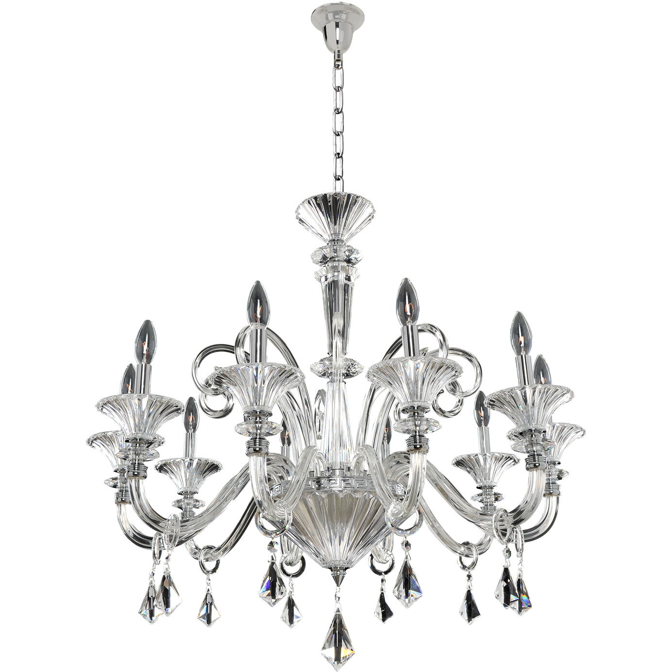 Chauvet 10 Light 33 inch Chrome Chandelier Ceiling Light