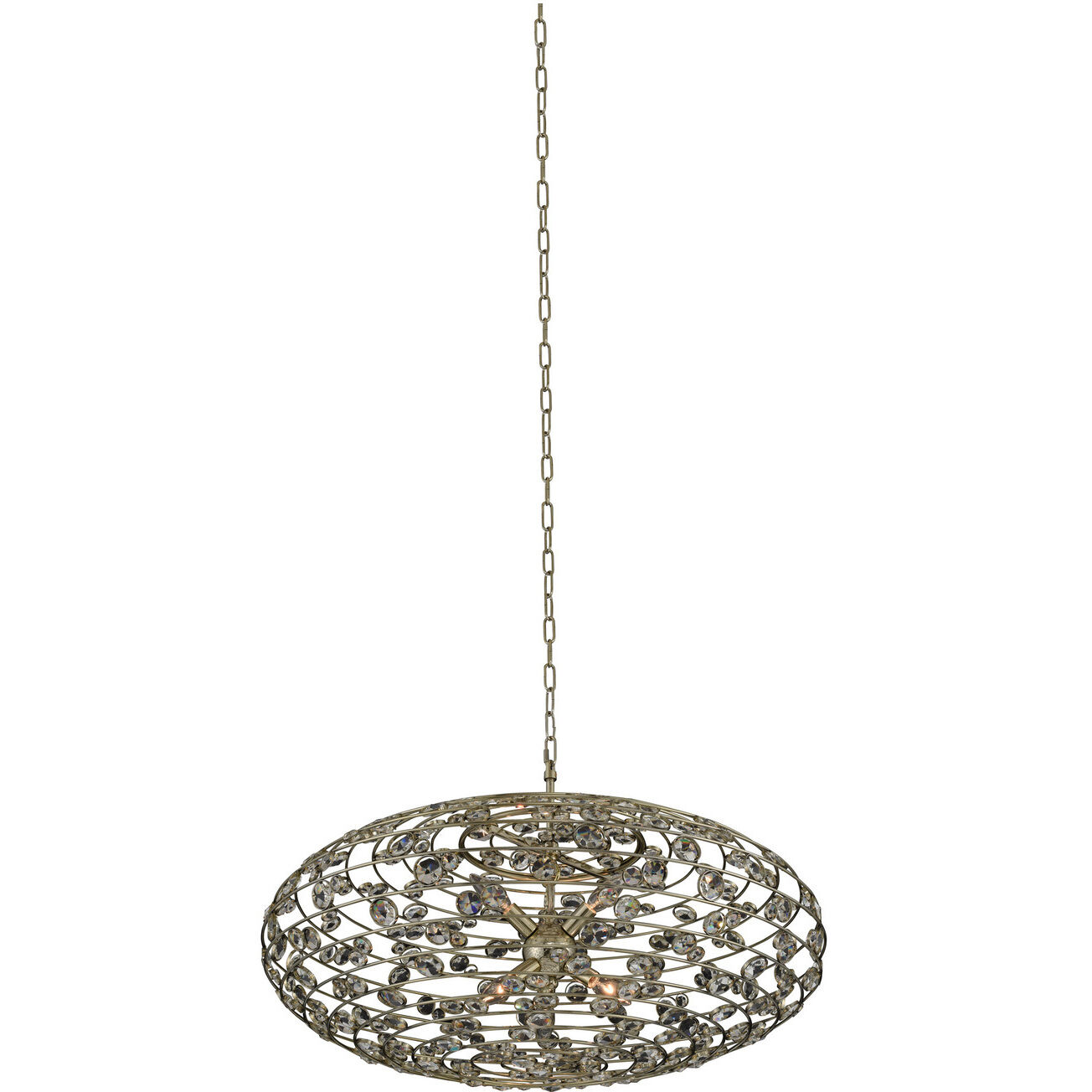Gemini 6 Light 32 inch Champagne Gold Pendant Ceiling Light