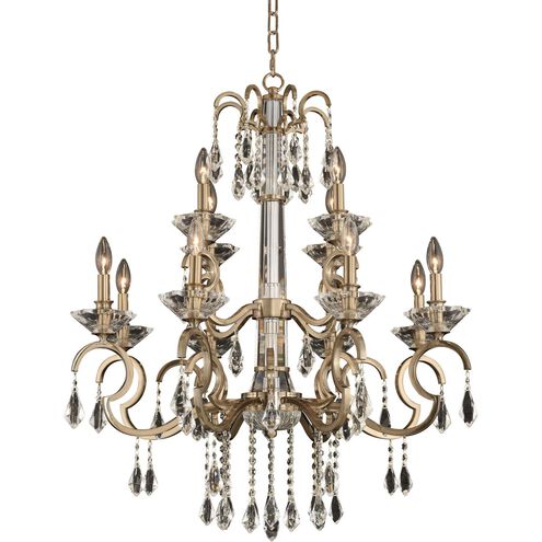 Valencia 12 Light 32 inch Brushed Champagne Gold Chandelier Ceiling Light in Firenze Clear