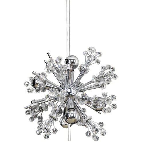 Constellation 6 Light 13 inch Chrome Mini Pendant Ceiling Light in Firenze Clear