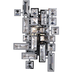 Vermeer 2 Light 8 inch Chrome ADA Wall Sconce Wall Light in Swarovski Elements Clear