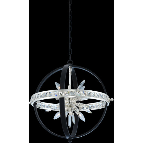 Angelo 6 Light 23 inch Matte Black with Polished Silver Pendant Ceiling Light in Matte Black W/ Polished Silver