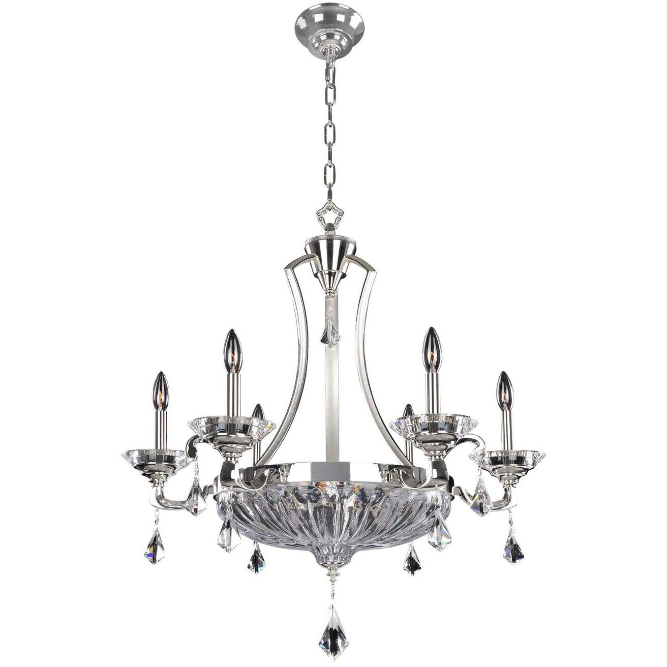 Orecchini 9 Light 29 inch Two Tone Silver Chandelier Ceiling Light
