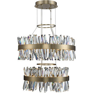 Glacier LED 32 inch Brushed Champagne Gold Pendant Foyer Ceiling Light