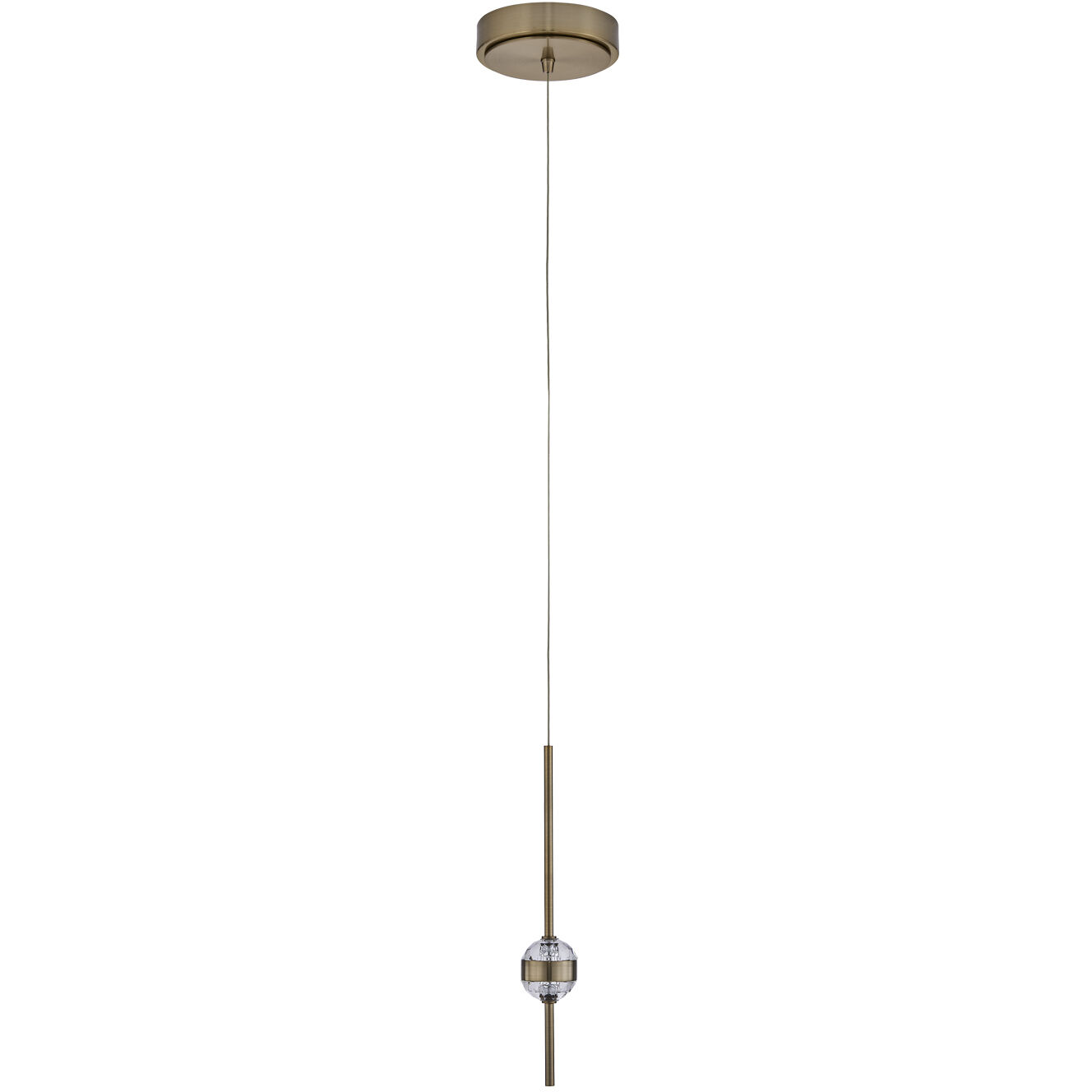 Goccia LED 6.25 inch Winter Brass Mini Pendant Ceiling Light
