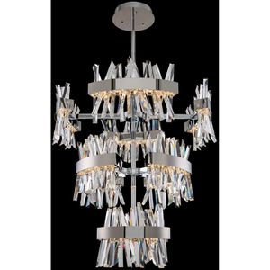 Glacier LED 36 inch Polished Chrome Foyer Pendant Ceiling Light
