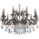 Avelli 10 Light 35 inch Sienna Bronze with Antique Silver Leaf accents Chandelier Ceiling Light in Firenze Clear