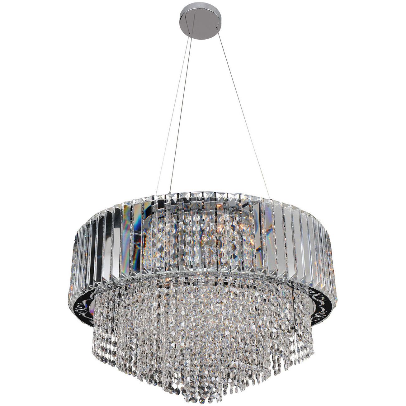 Adaliz 12 Light 24 inch Chrome Pendant Ceiling Light in Swarovski Elements Clear