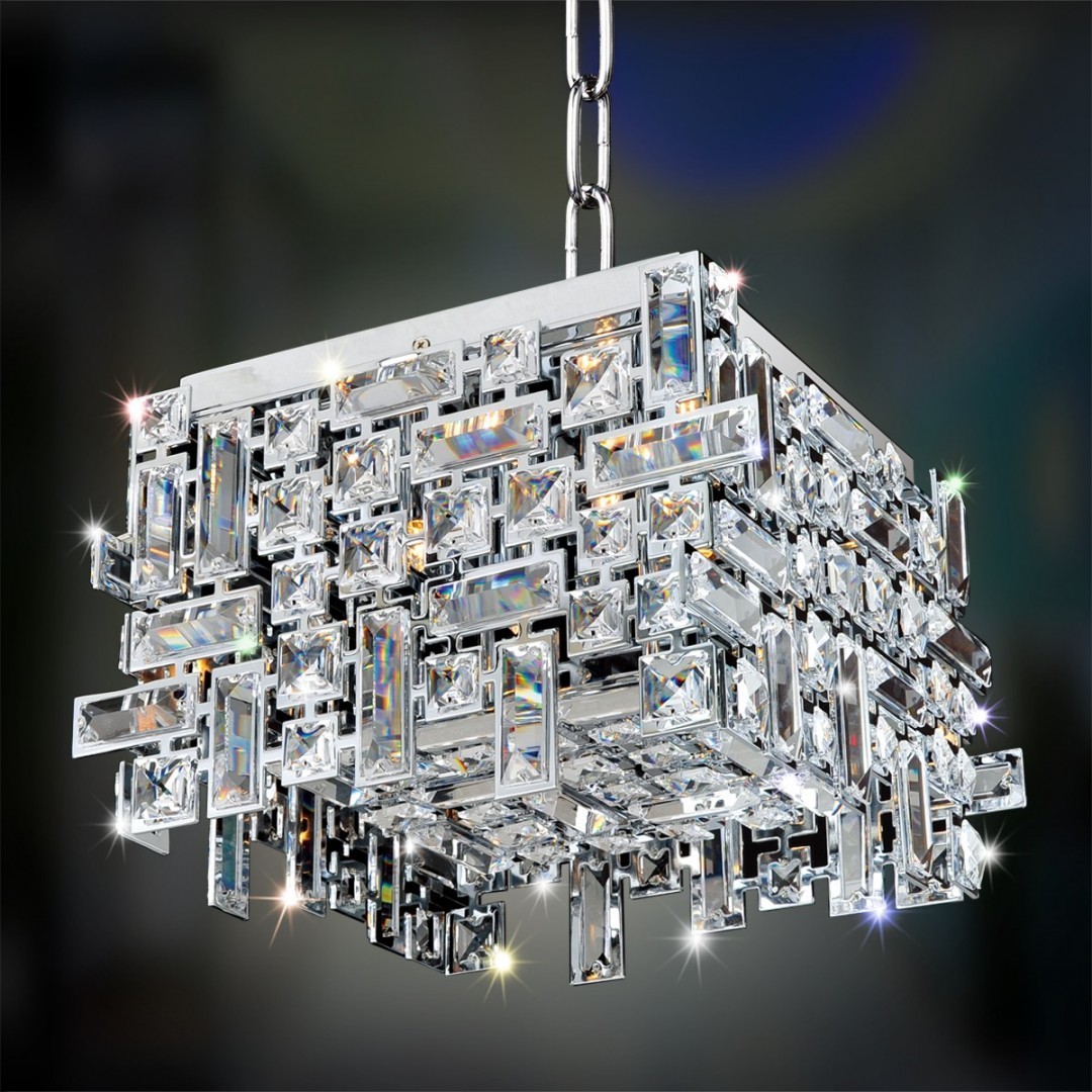 Vermeer 4 Light 14 inch Chrome Flush Mount Ceiling Light in Firenze Clear