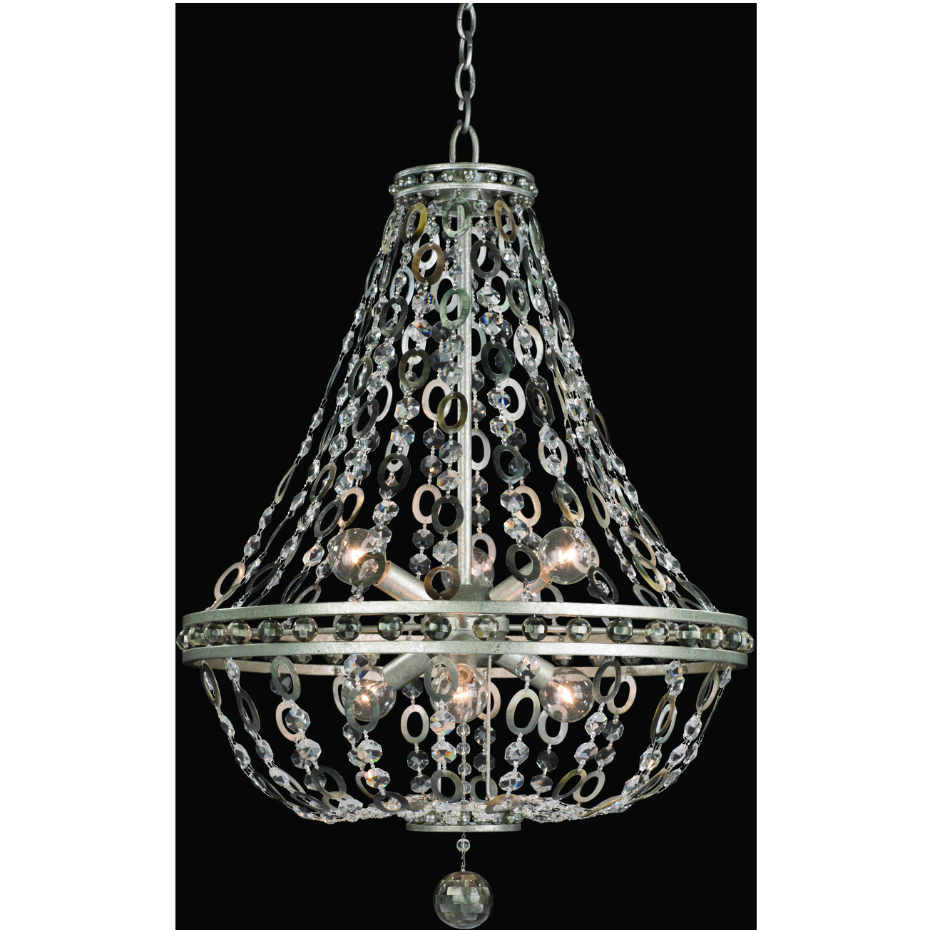 Lucia 6 Light 20 inch Vintage Silver Leaf Pendant Ceiling Light