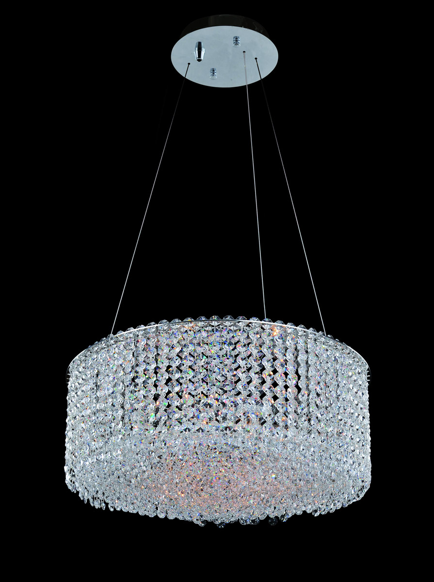 Allegri 11669010FR001 Milieu Metro 8 Light 18 inch Chrome Pendant