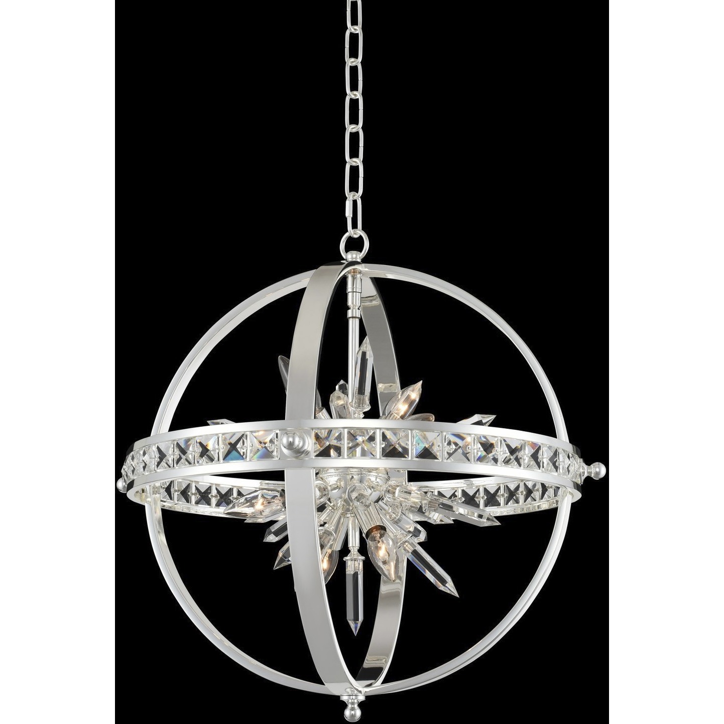 Angelo 6 Light 23 inch Polished Silver Pendant Foyer Ceiling Light