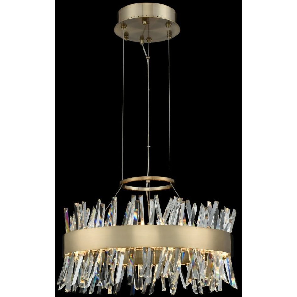 Glacier LED 20 inch Brushed Champagne Gold Pendant Foyer Ceiling Light