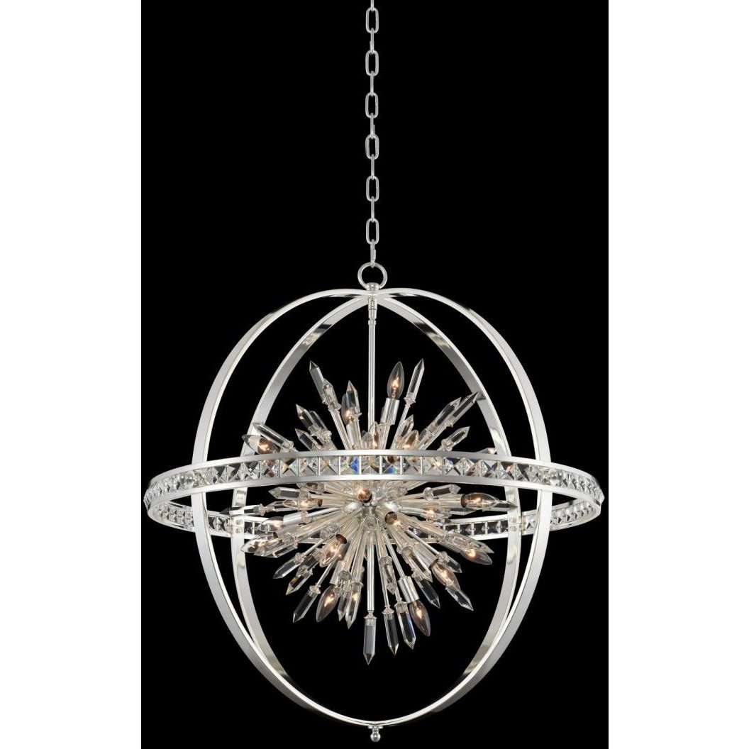 Angelo 24 Light 36 inch Polished Silver Pendant Foyer Ceiling Light