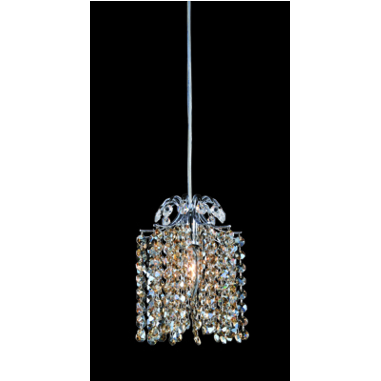 Milieu Mini Pendant 1 Light 5.5 inch Chrome Mini Pendant Ceiling Light in Firenze Light Topaz