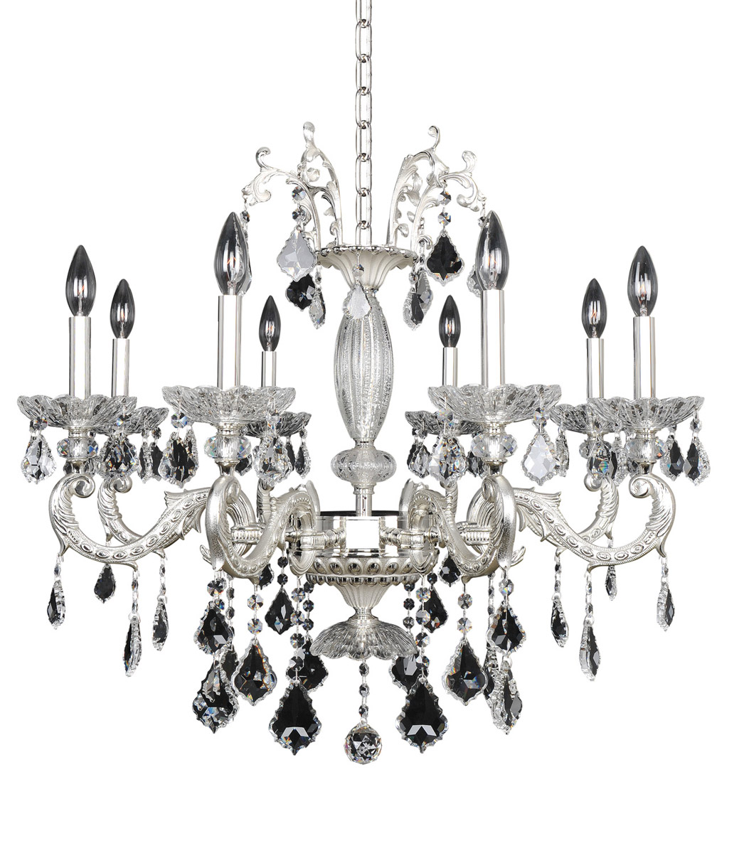 Cassella 8 Light 30 inch Two-Tone Silver Chandelier Ceiling Light