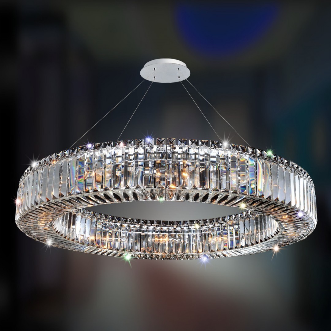Rondelle 12 Light 36 inch Polished Chrome Pendant Ceiling Light