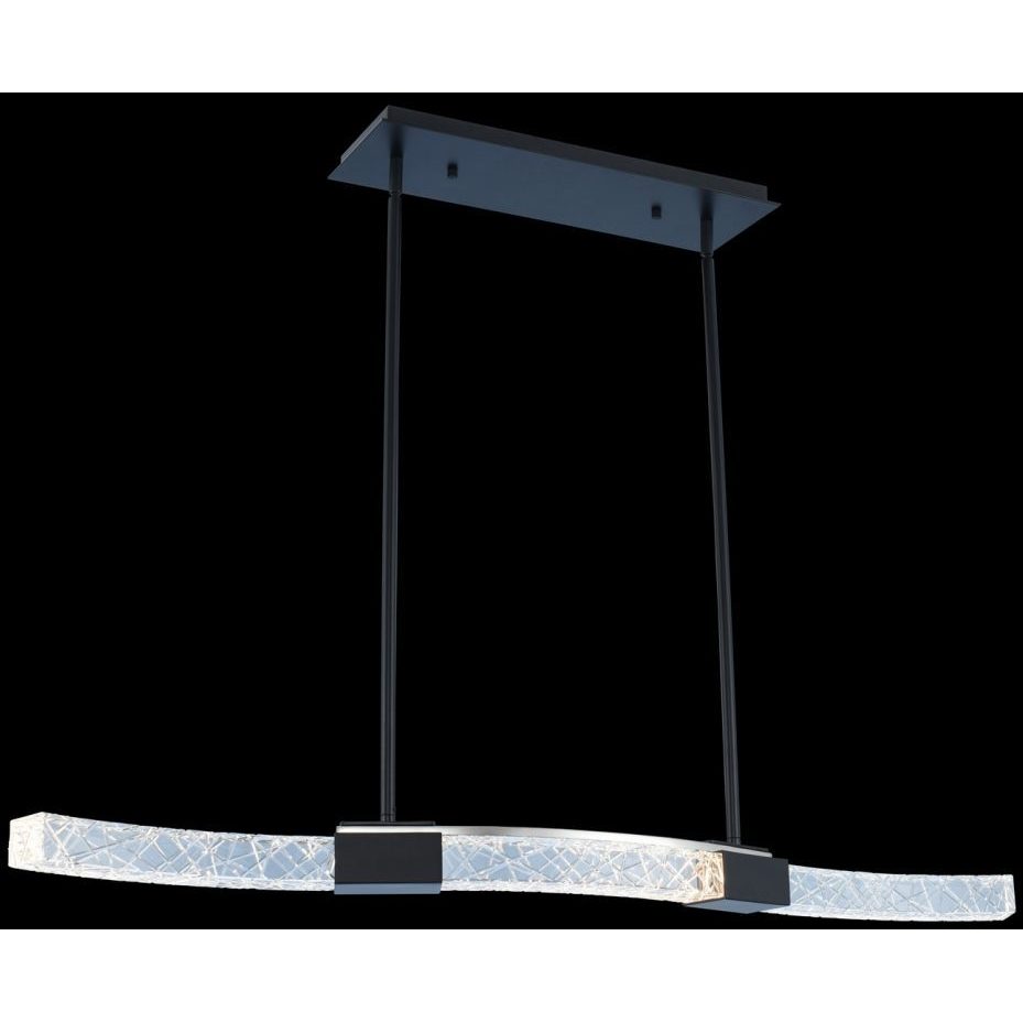 Athena Island Light Ceiling Light in Matte Black with Polished Nickel