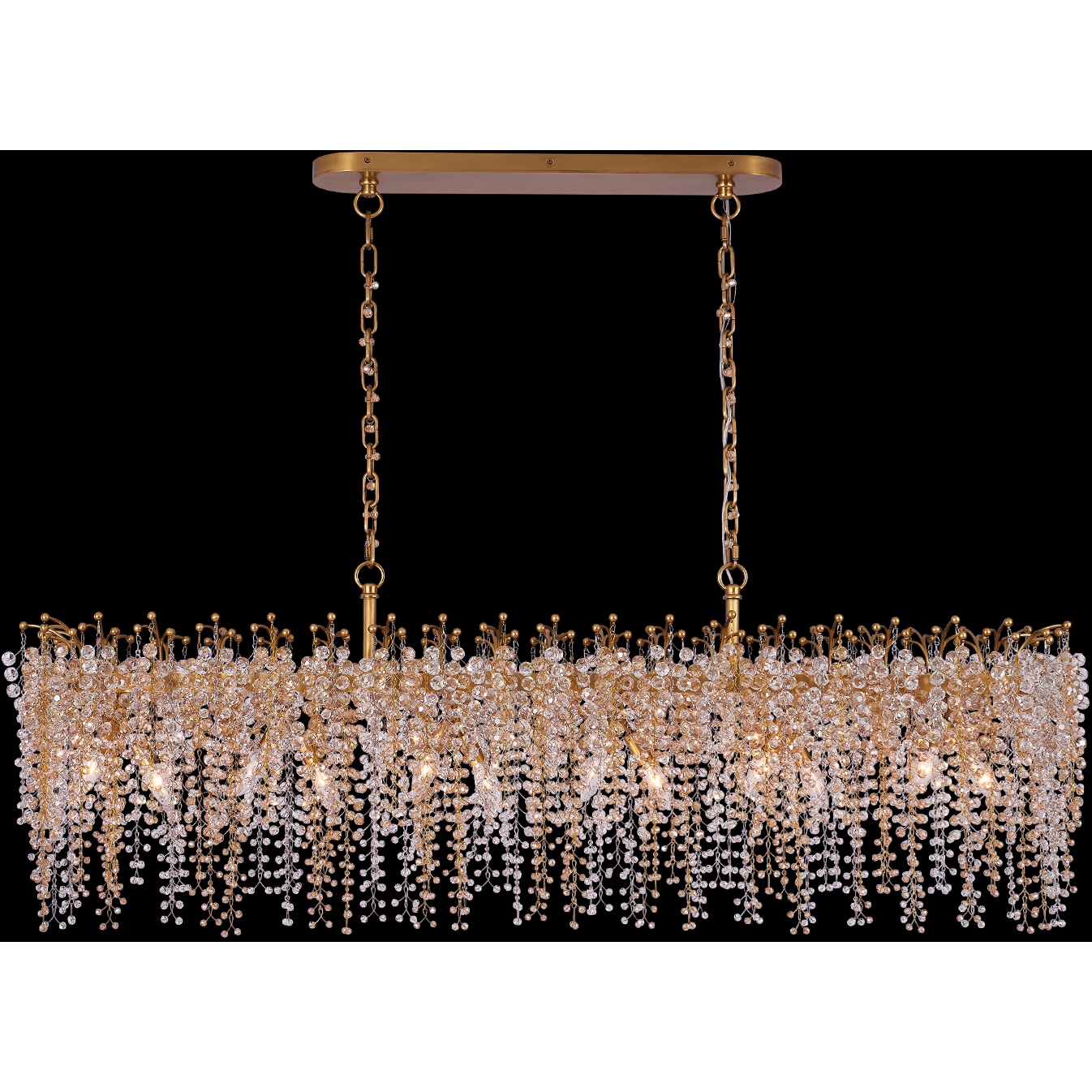 Fuji Island Light Linear Pendant Ceiling Light in True Brass