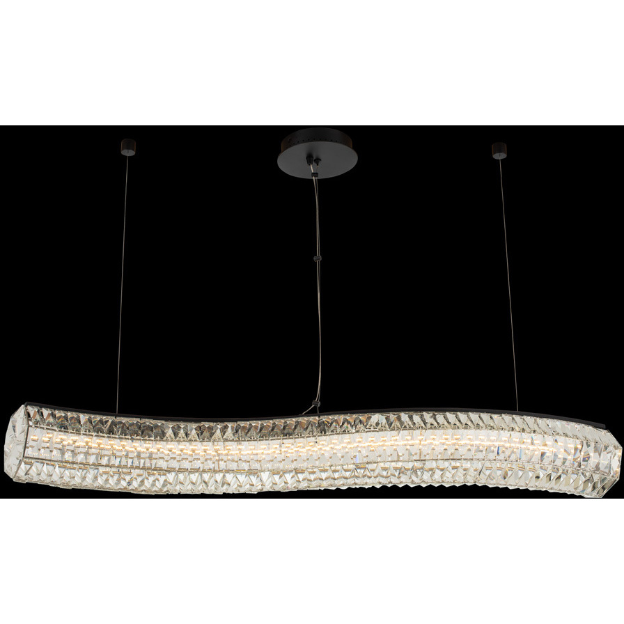 Tamburo LED 46 inch Matte Black with Polished Chrome Island Light Ceiling Light