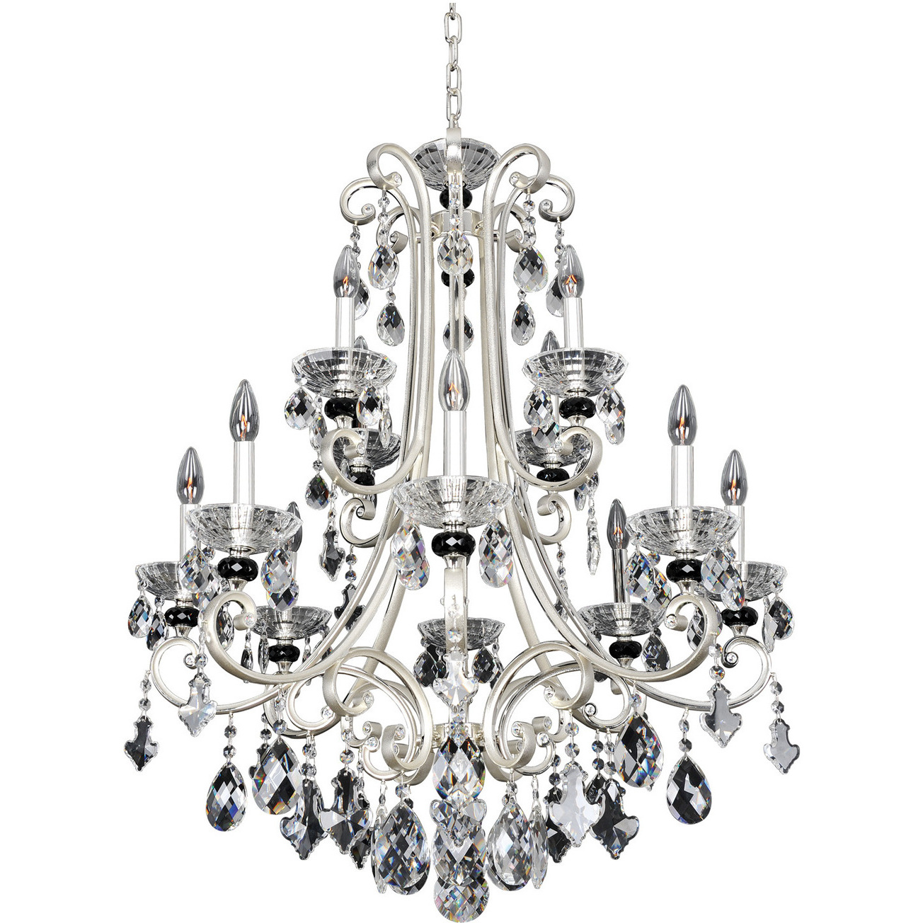 Bedetti 12 Light 32 inch Two Tone Silver Chandelier Ceiling Light