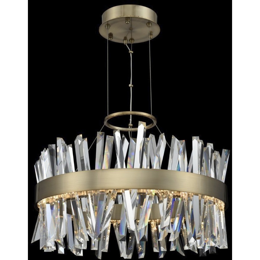 Glacier LED 25 inch Brushed Champagne Gold Pendant Foyer Ceiling Light