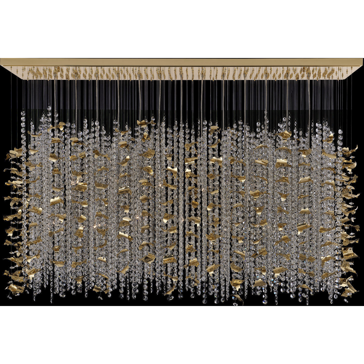 Floating 13 Light 15 inch 18K Gold Semi Flush Mount Ceiling Light